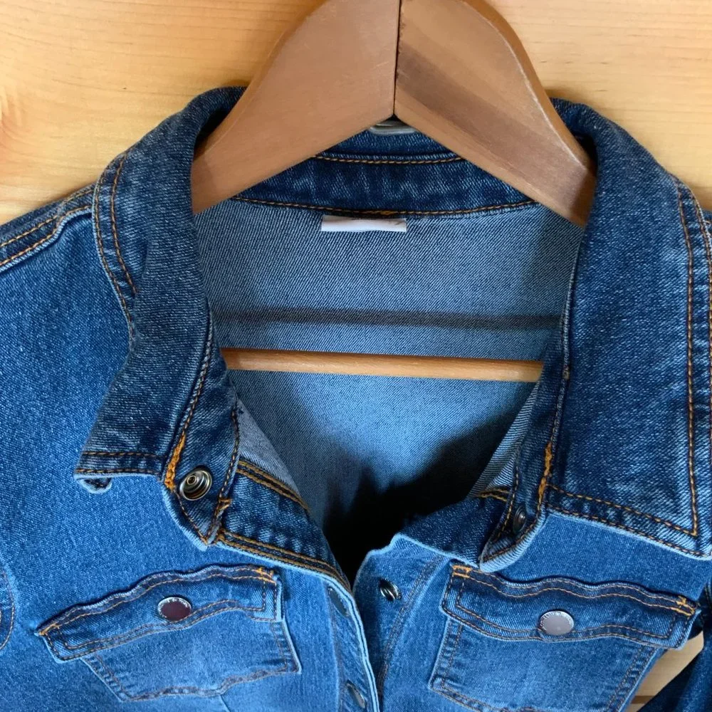 Jacqueline de YONG Denim Shirt Dress \ Medium - Picture 5 of 6